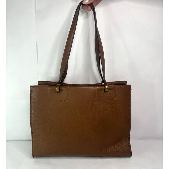 Etienne Aigner Colette Pebble Leather Shoulder Bag Toffee Dual Compartment - Picture 4 of 10